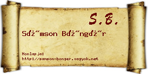 Sámson Böngér névjegykártya
